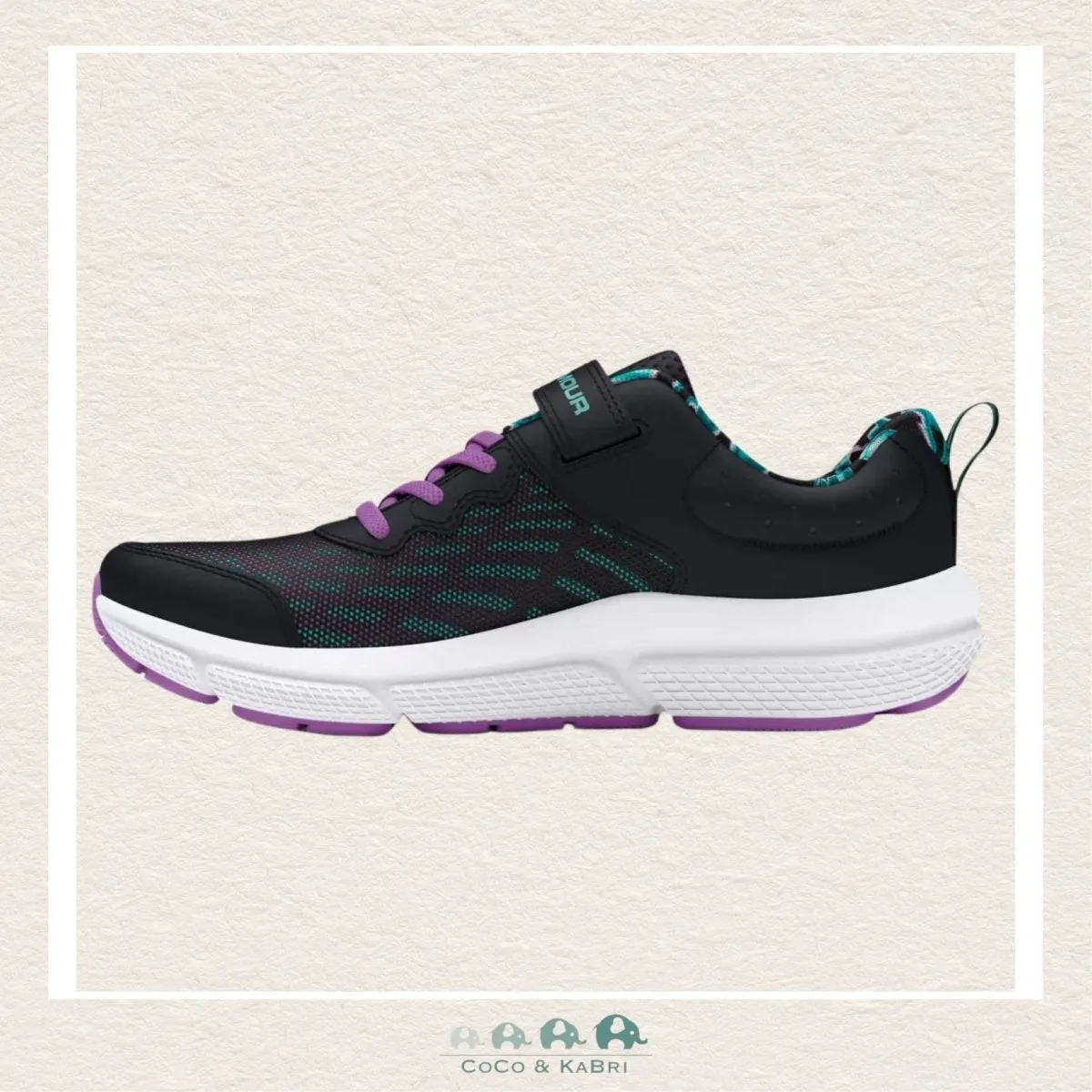 Under Armour GPS Assert 10 AC Girls Running Shoes - Black/Purple/Turquoise (N3-16)