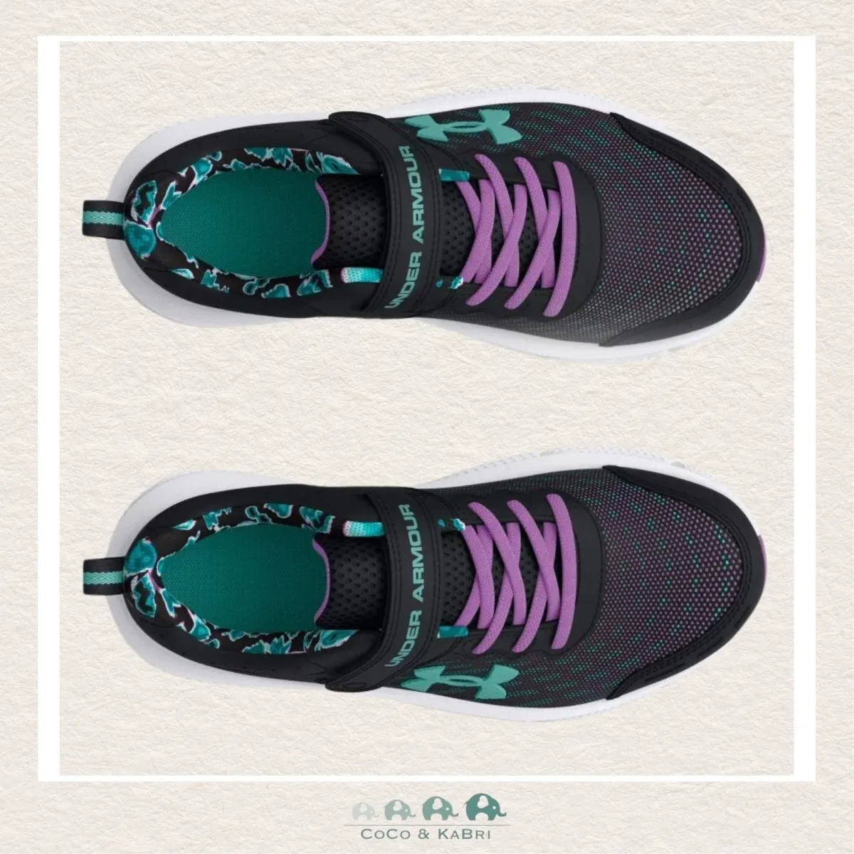 Under Armour GPS Assert 10 AC Girls Running Shoes - Black/Purple/Turquoise (N3-16)