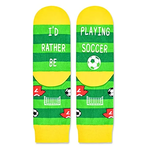 Unisex Novelty Soccer Socks for Kids, Children Ball Sports Socks, Funny Soccer Gifts for Soccer Lovers, Kids' Fun Socks, Perfect Gifts for Boys Girls, Sports Lover Gift for 7-10 Years Old