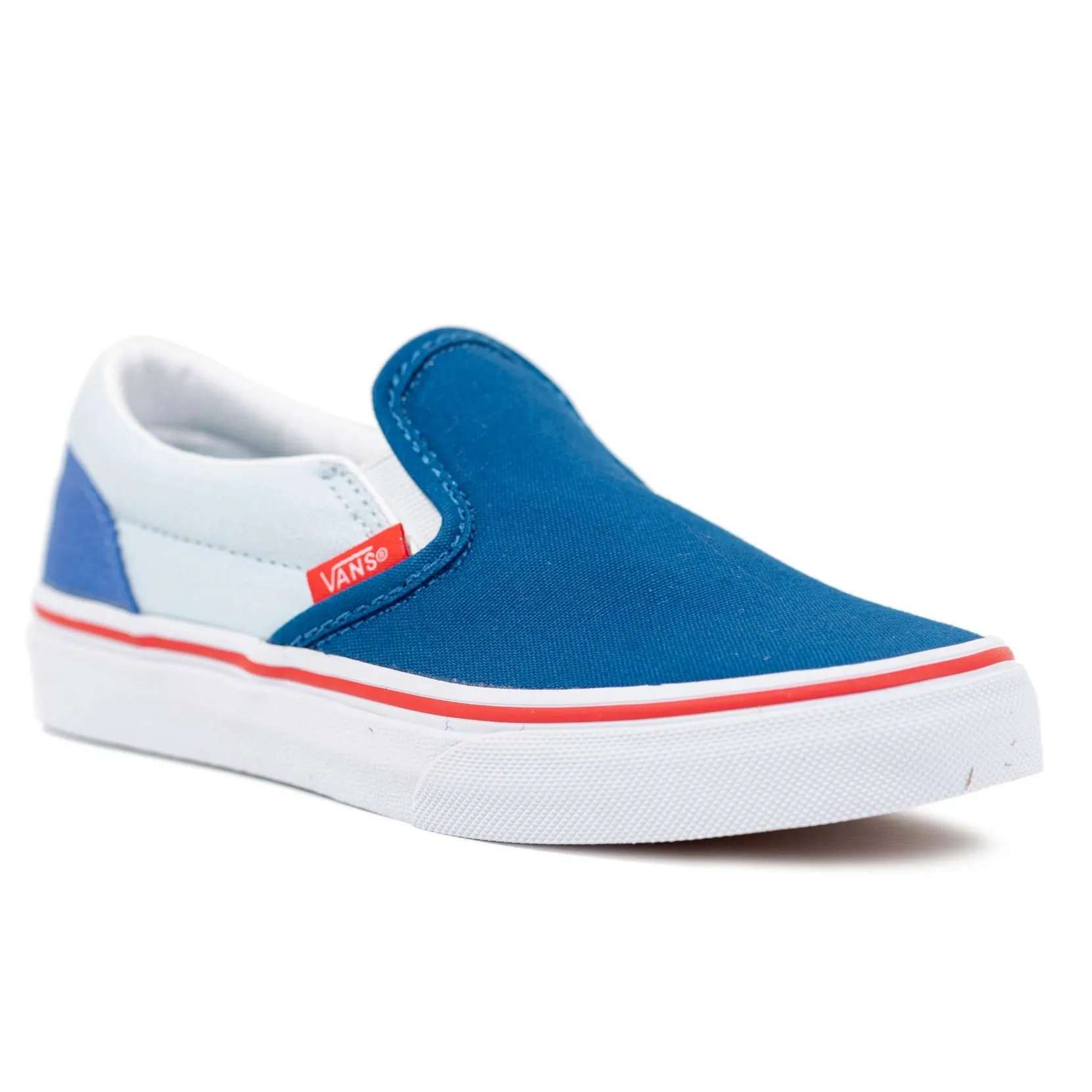 Vans Kids Slip-On - (Color Block) Baja Blue/High Risk Red