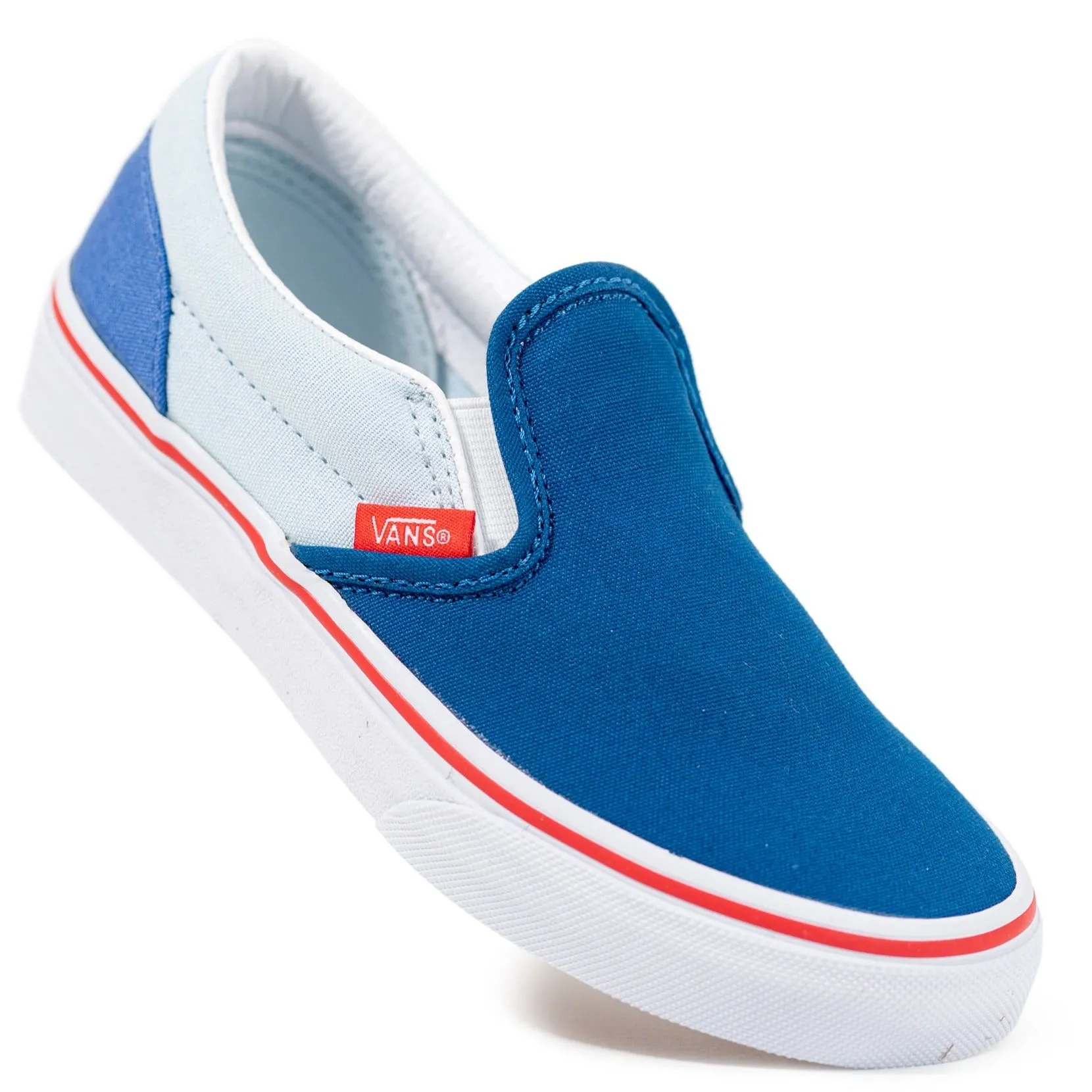 Vans Kids Slip-On - (Color Block) Baja Blue/High Risk Red