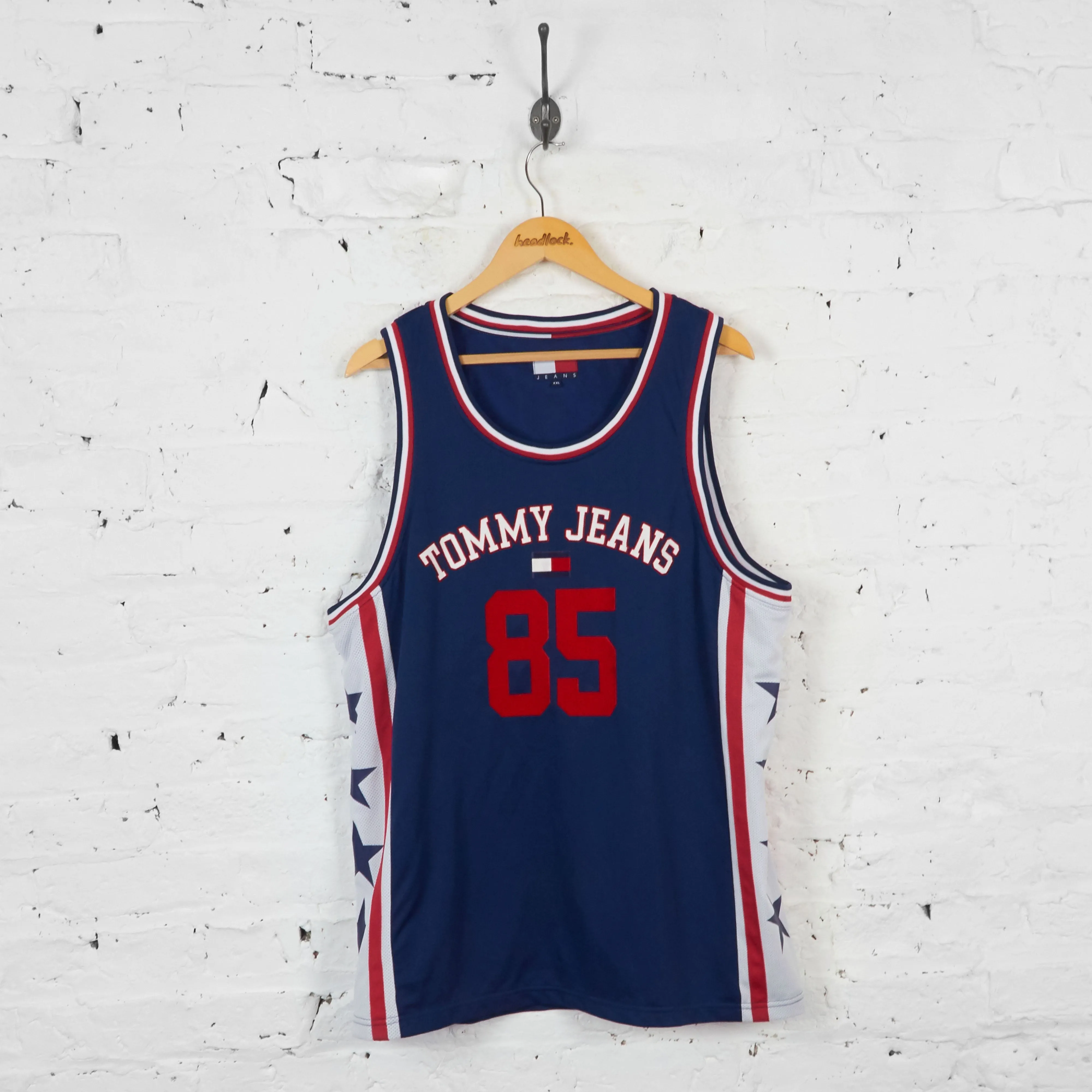 Vintage Tommy Jeans Basketball Jersey - Navy - XXL