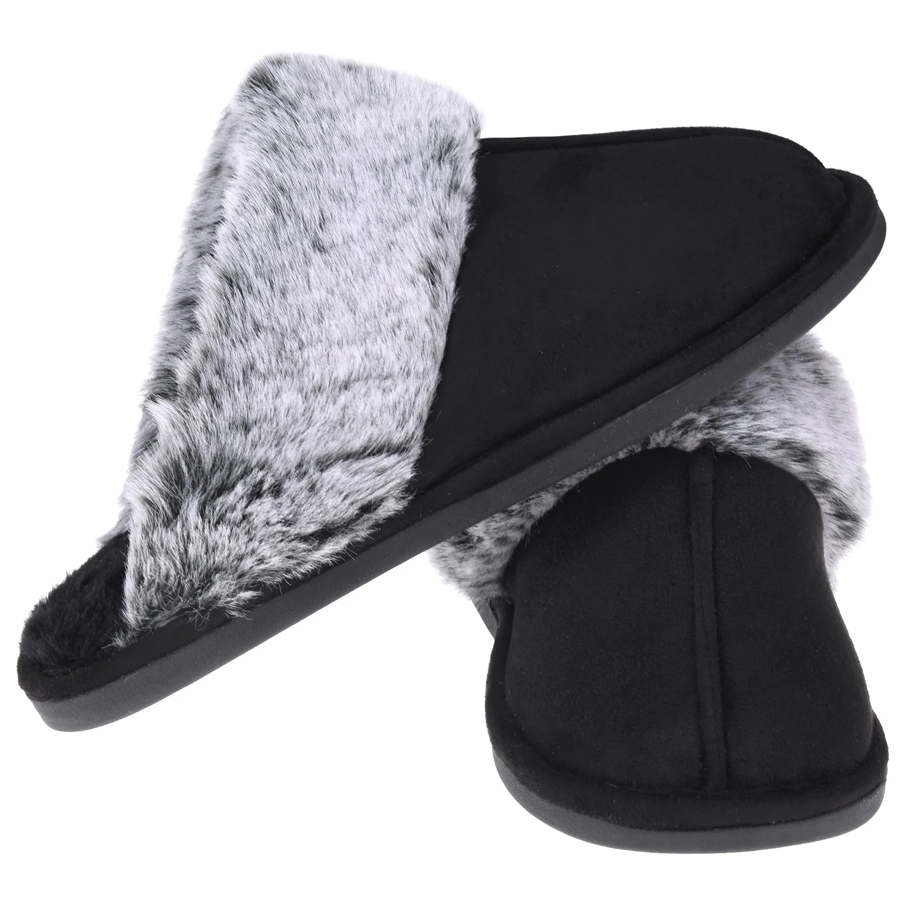 VONMAY Women's Scuff Slippers Cozy Memory Foam Fuzzy Slip-On Comfort House Shoes Indoor Outdoor