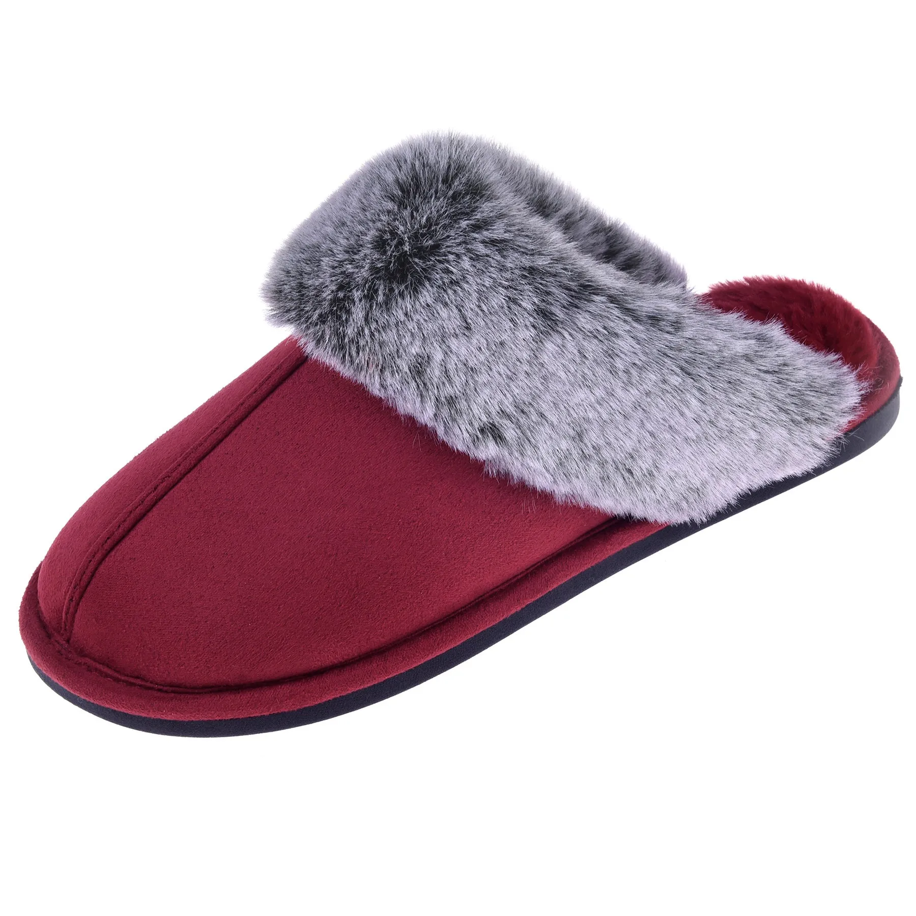 VONMAY Women's Scuff Slippers Cozy Memory Foam Fuzzy Slip-On Comfort House Shoes Indoor Outdoor