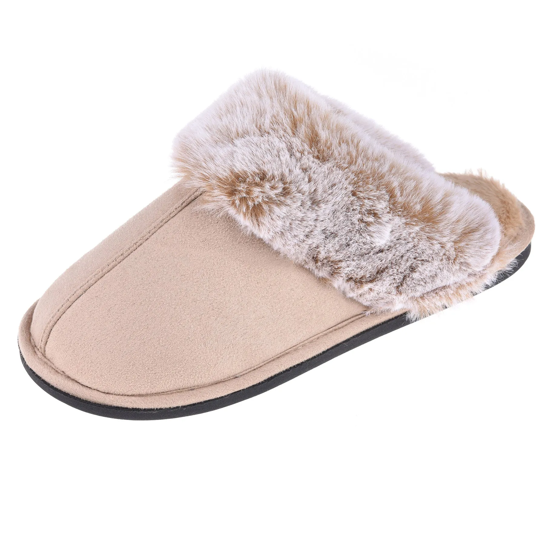 VONMAY Women's Scuff Slippers Cozy Memory Foam Fuzzy Slip-On Comfort House Shoes Indoor Outdoor