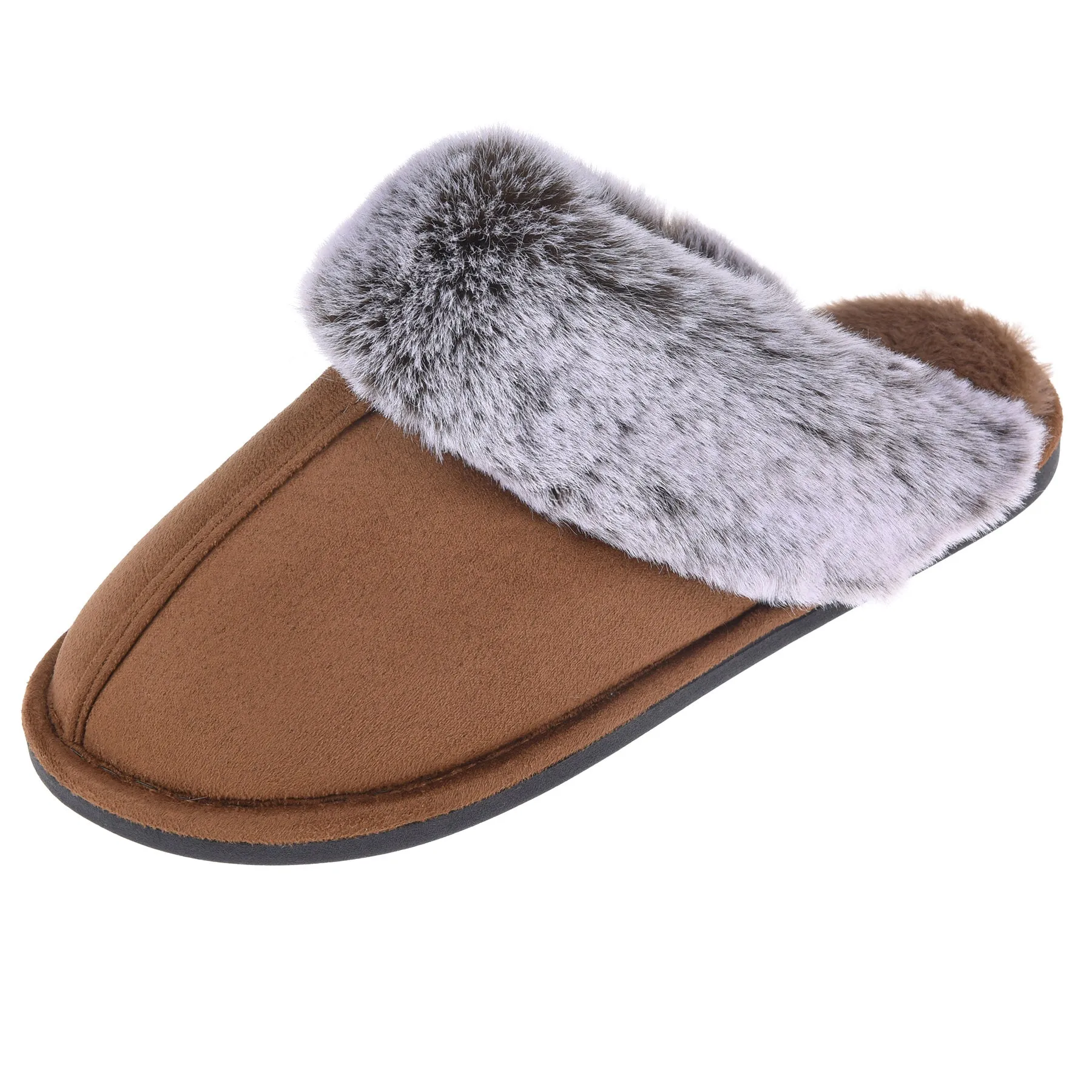 VONMAY Women's Scuff Slippers Cozy Memory Foam Fuzzy Slip-On Comfort House Shoes Indoor Outdoor