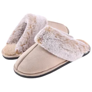 VONMAY Women's Scuff Slippers Cozy Memory Foam Fuzzy Slip-On Comfort House Shoes Indoor Outdoor