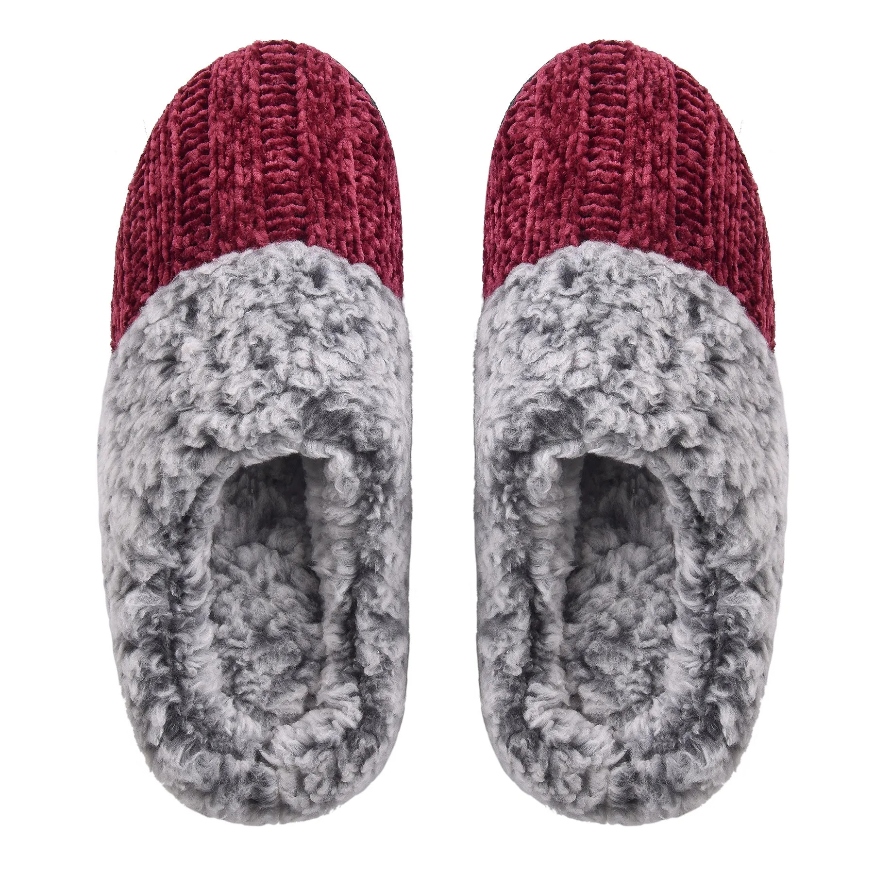 VONMAY Women's Slippers Chenille Knit Slip-on Soft House Shoes Memory Foam Indoor Outdoor