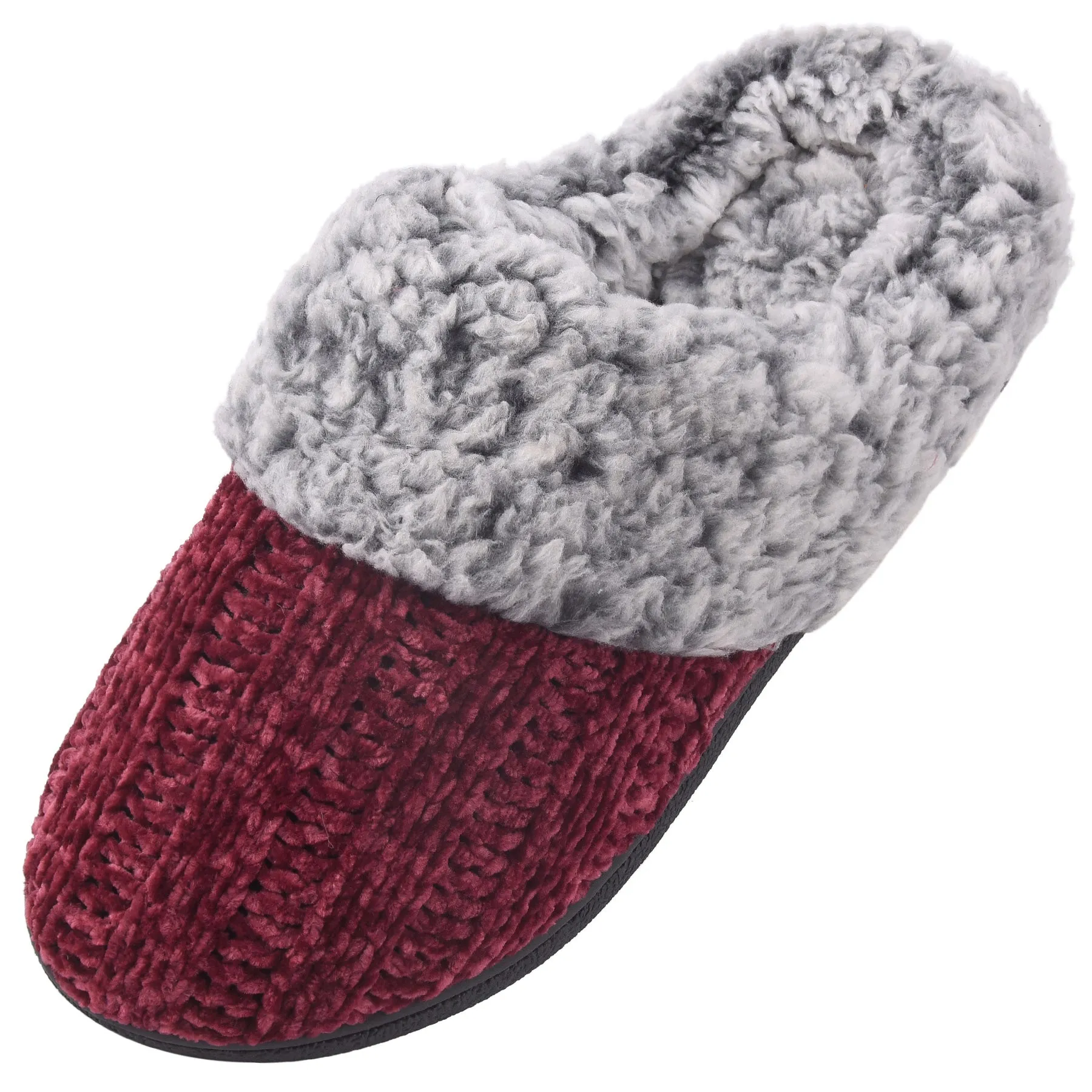 VONMAY Women's Slippers Chenille Knit Slip-on Soft House Shoes Memory Foam Indoor Outdoor