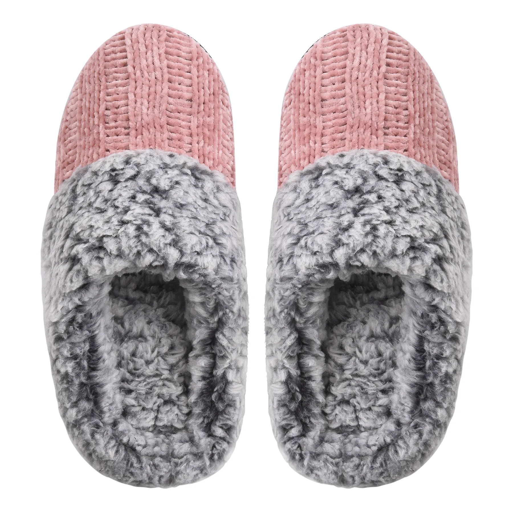 VONMAY Women's Slippers Chenille Knit Slip-on Soft House Shoes Memory Foam Indoor Outdoor
