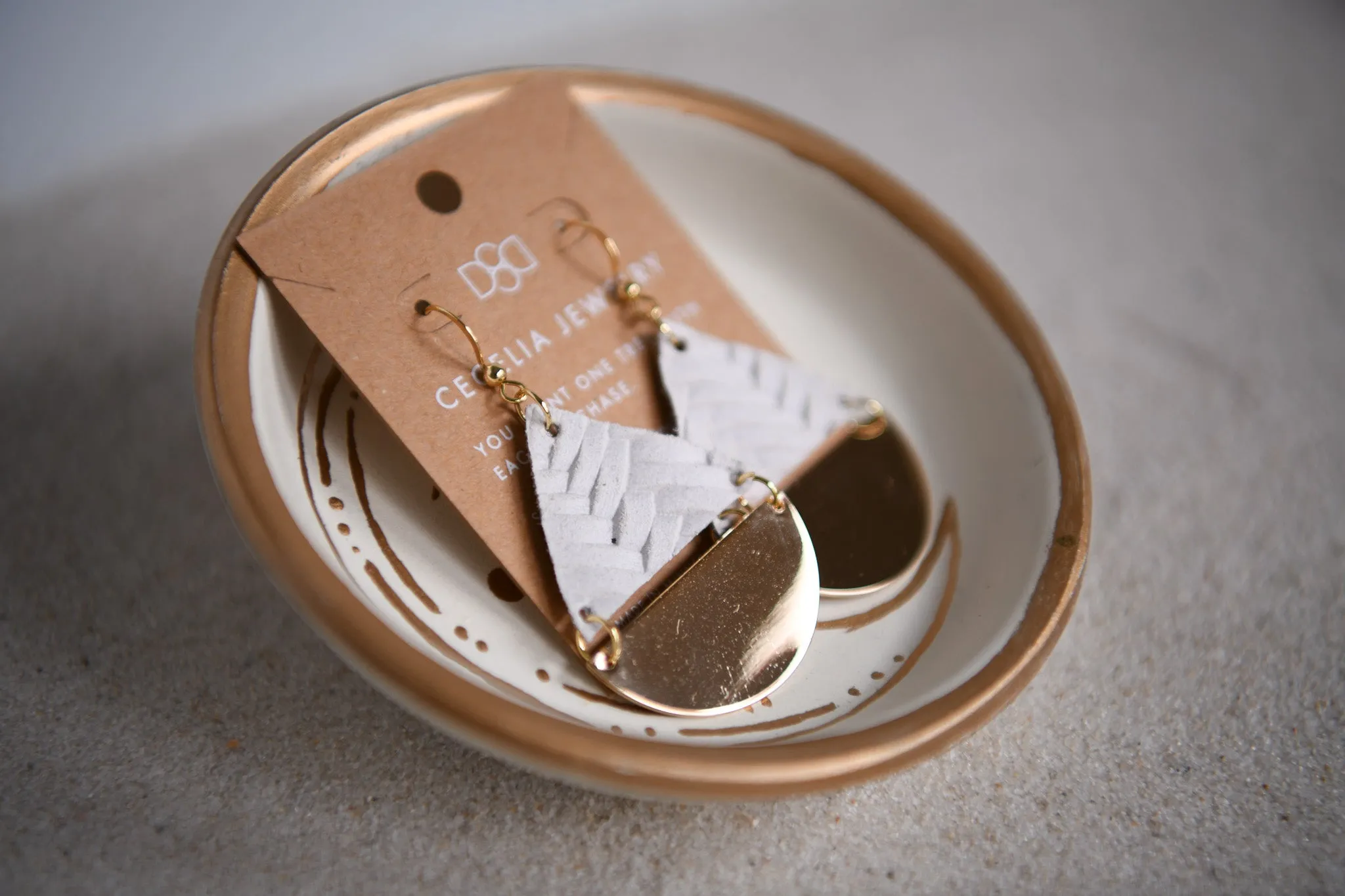 Waxing Moon Geometric Pendant Earrings