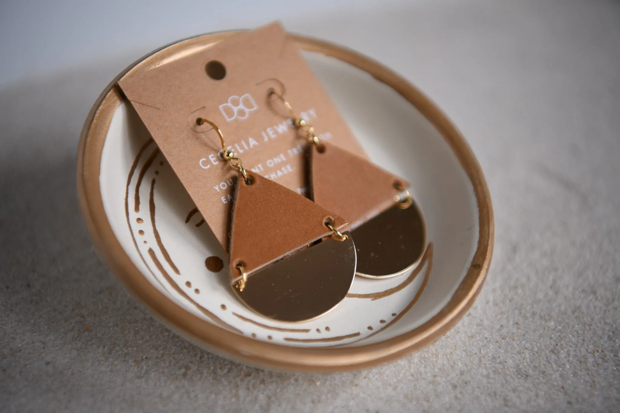 Waxing Moon Geometric Pendant Earrings