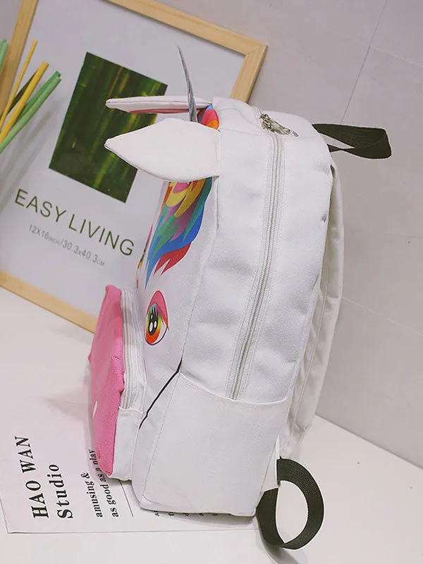 White Lolita Backpack Laser Unicorn Sequin Canvas Lolita Bag