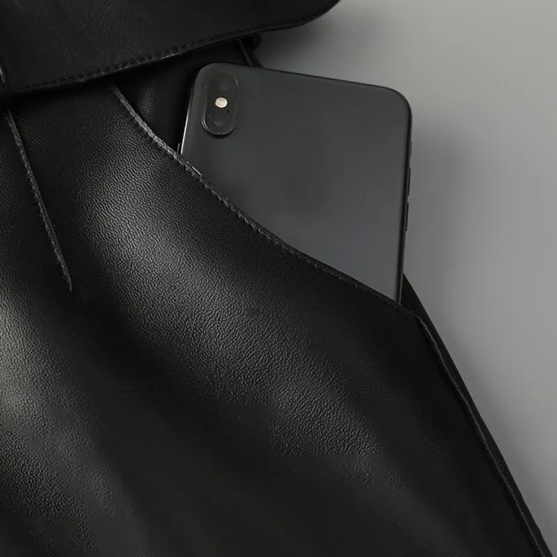 Women Leather Cropped Pants Solid Pencil Pants Slim Belt Leather Sheepskin Harem Pants Trousers Casual 2022 New SY3984