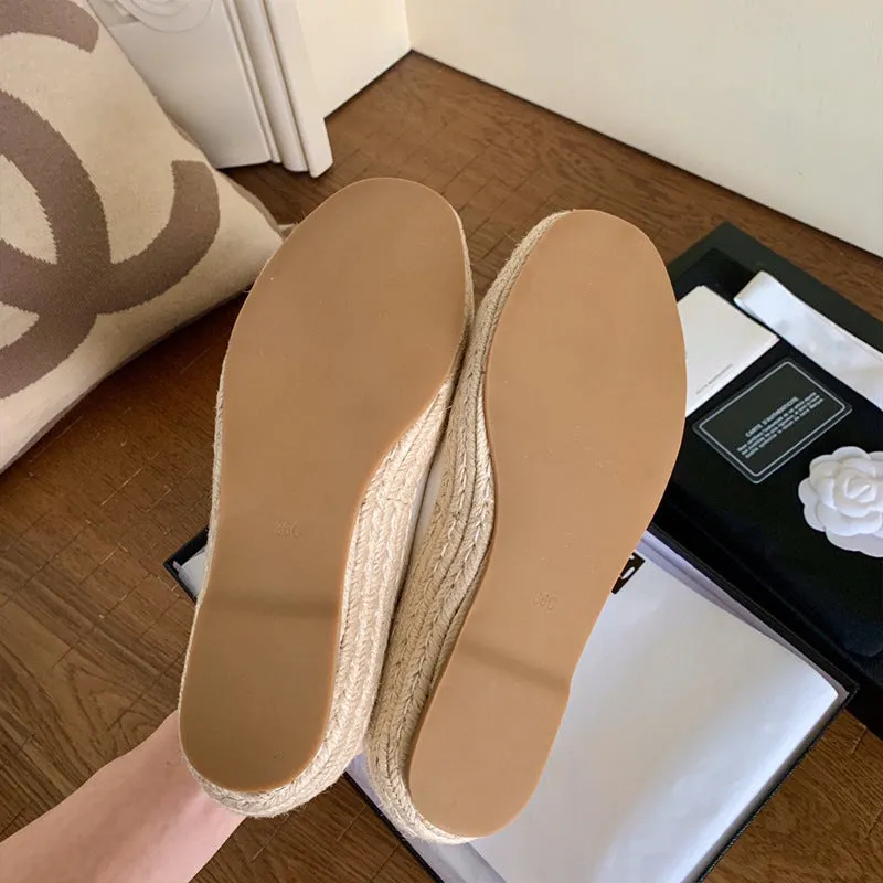 Women Straw Woven Bottom Shoes