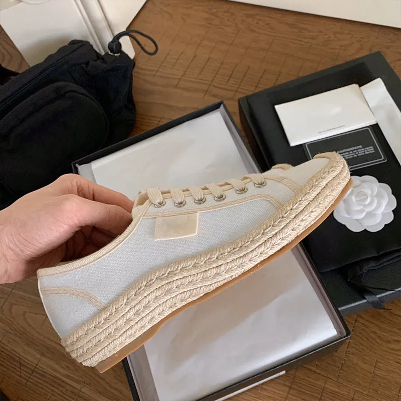 Women Straw Woven Bottom Shoes