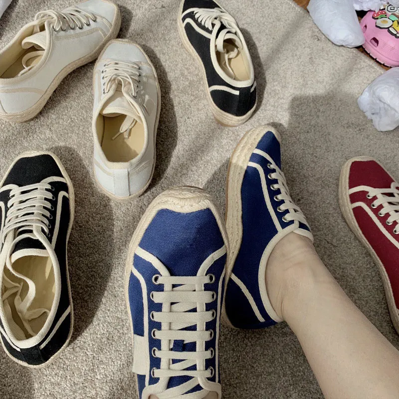 Women Straw Woven Bottom Shoes