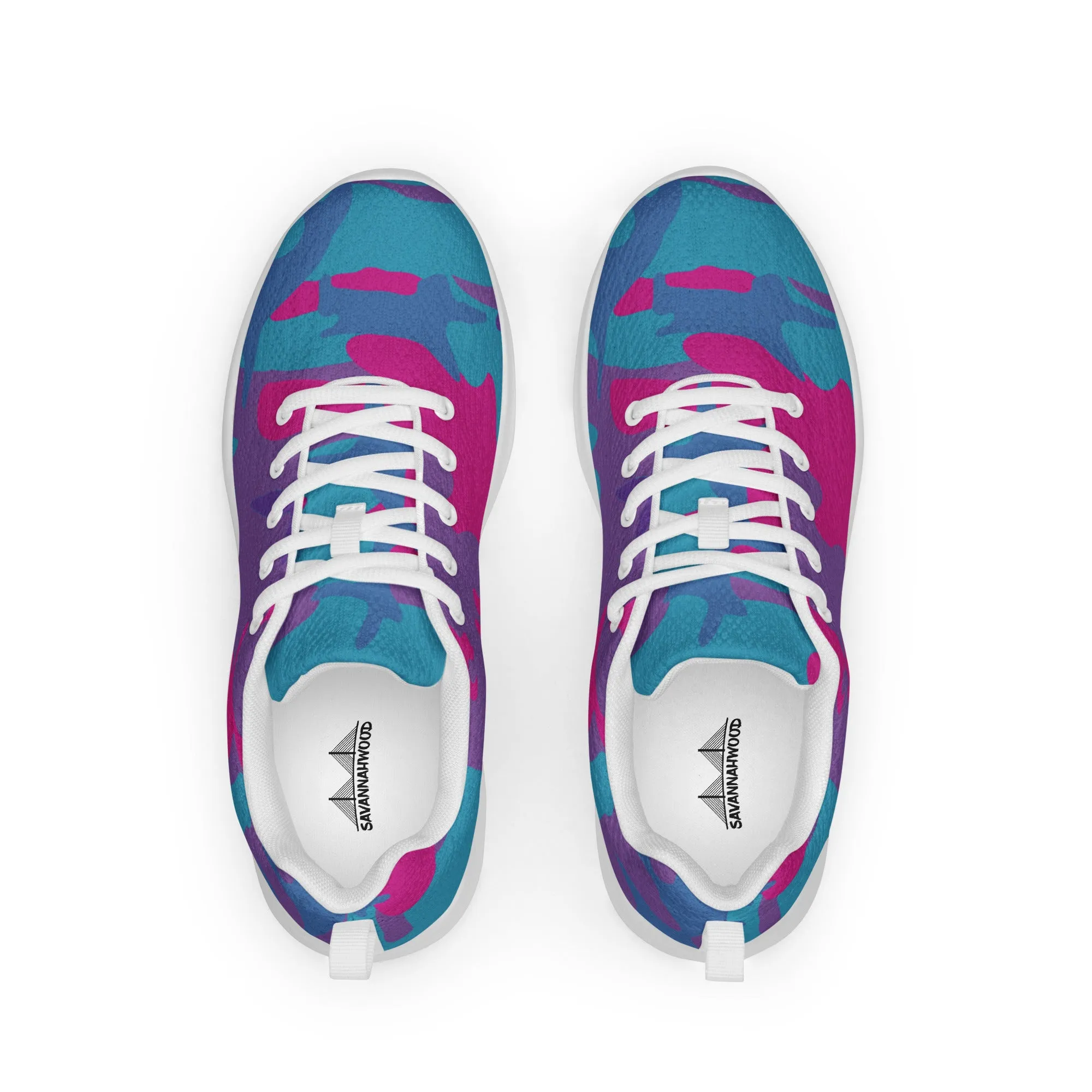 Women’s athletic shoes Teal, Purple and Hot Pink Camouflage