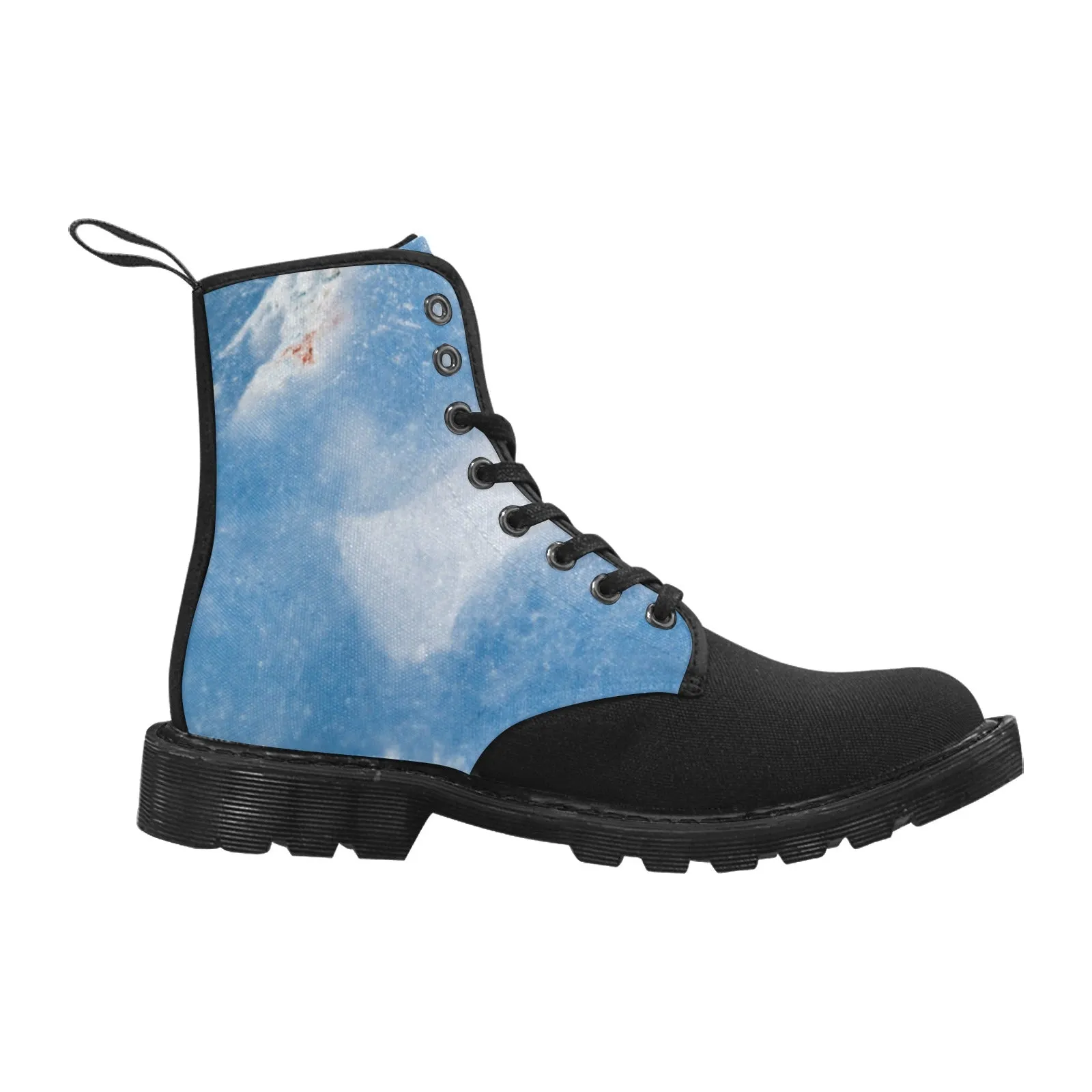 Women's Lace Up Canvas Boots - Angelite