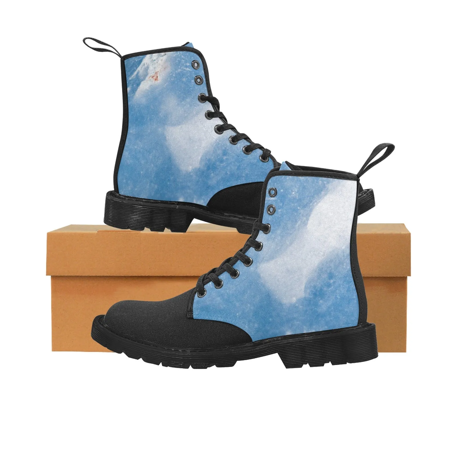 Women's Lace Up Canvas Boots - Angelite