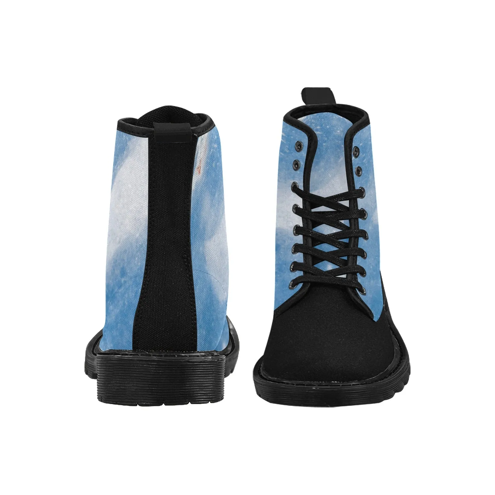 Women's Lace Up Canvas Boots - Angelite