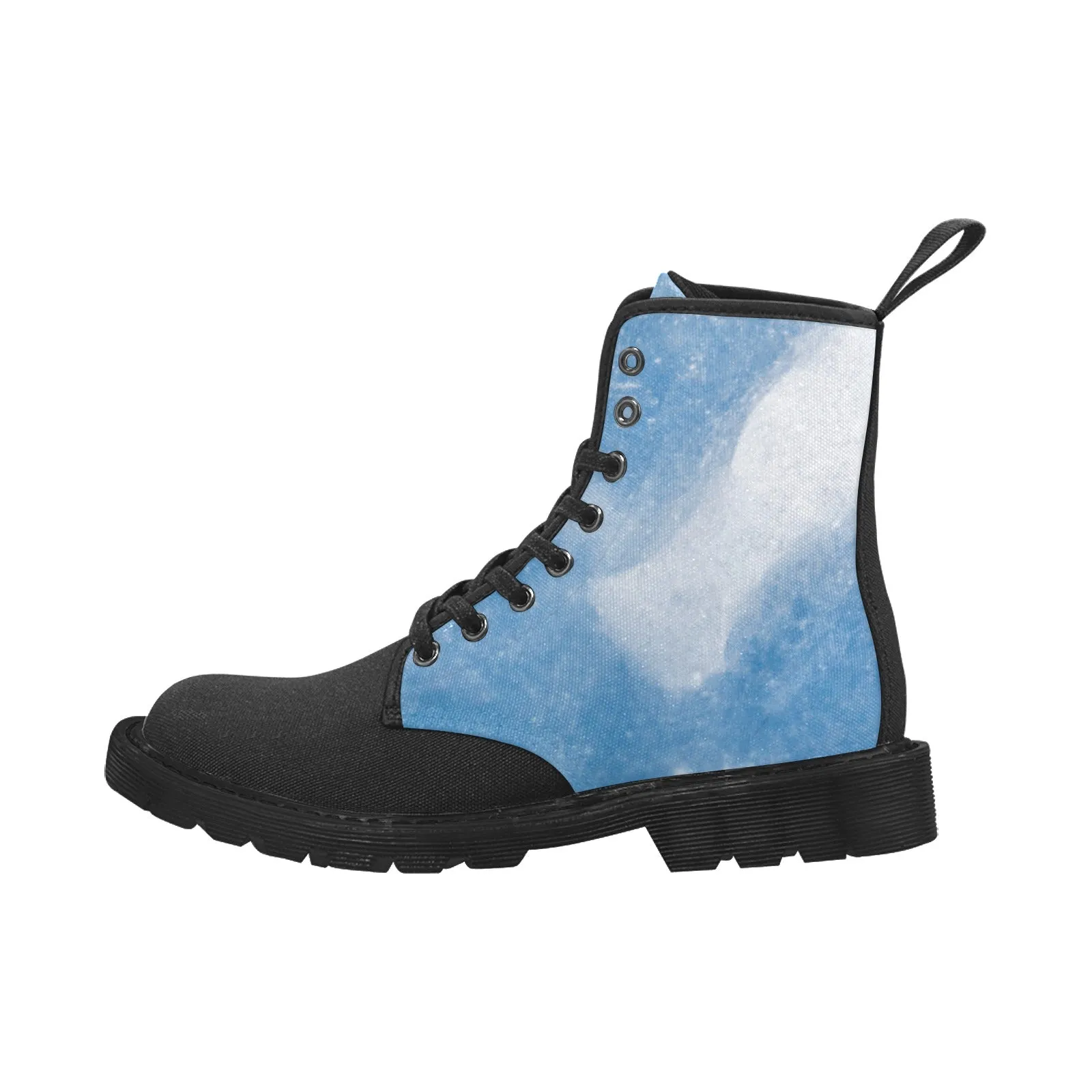 Women's Lace Up Canvas Boots - Angelite