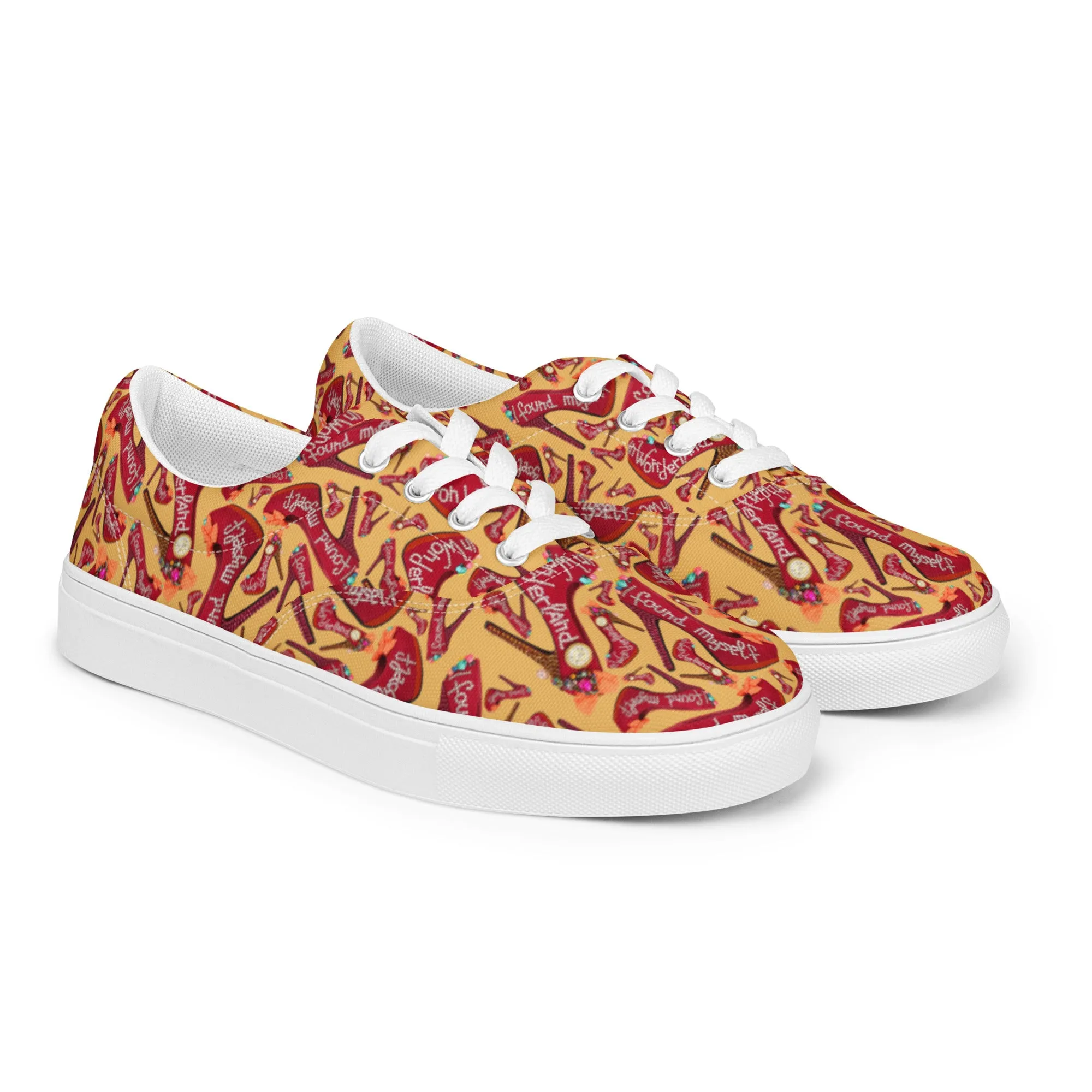 Women’s lace-up canvas shoes 'Down the rabbit hole'