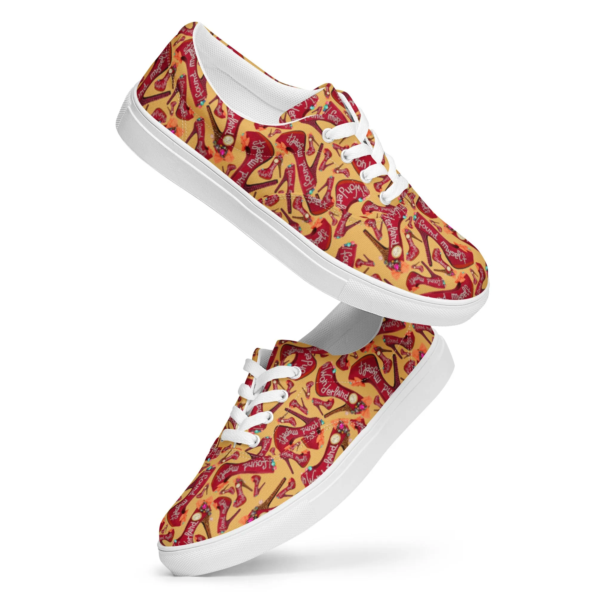 Women’s lace-up canvas shoes 'Down the rabbit hole'