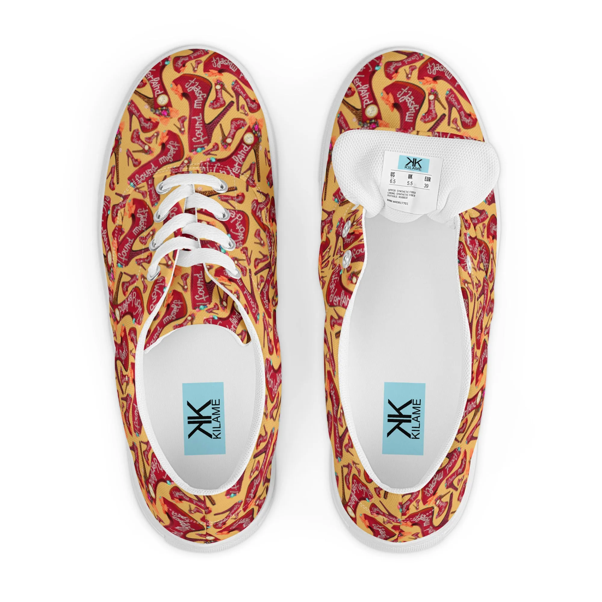 Women’s lace-up canvas shoes 'Down the rabbit hole'