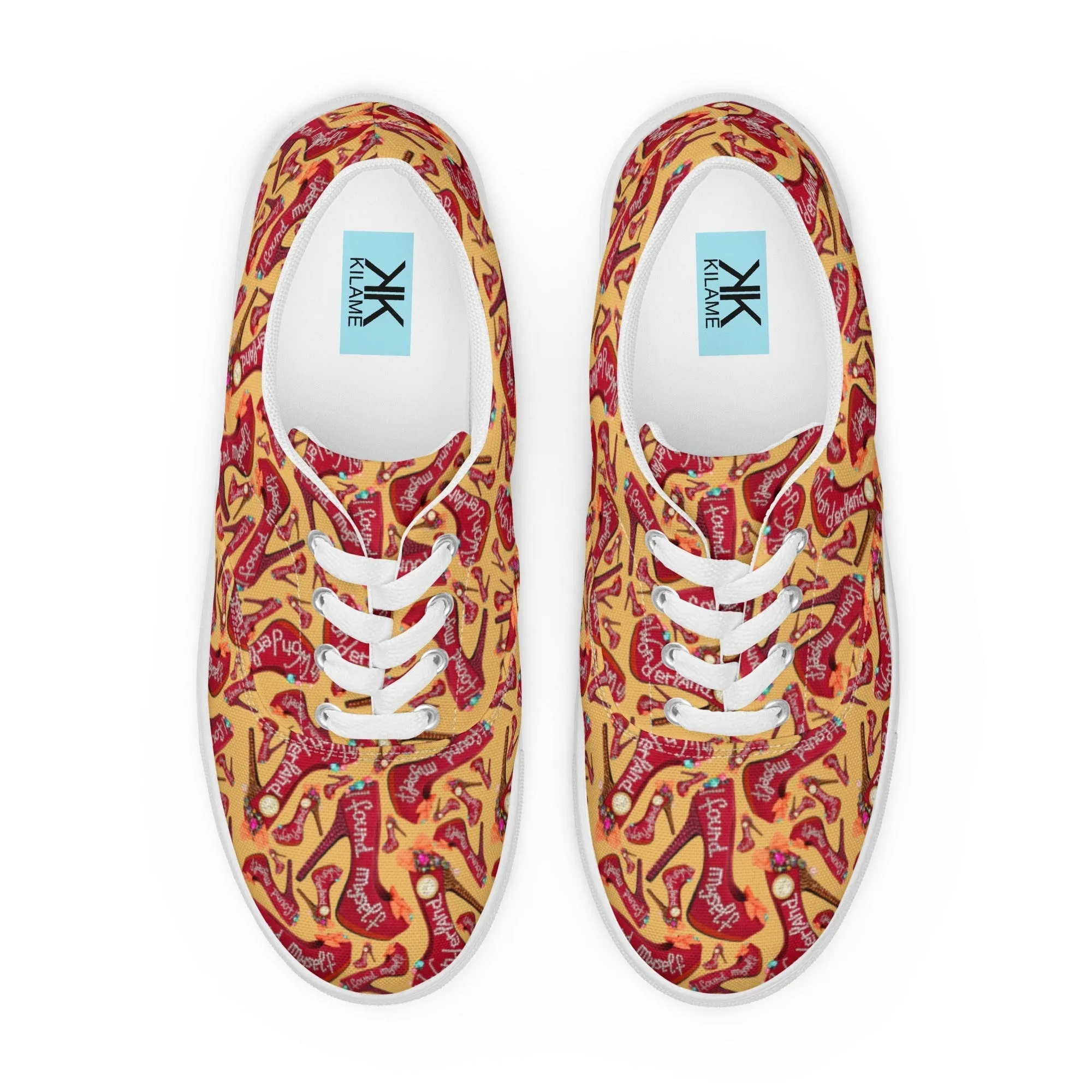 Women’s lace-up canvas shoes 'Down the rabbit hole'