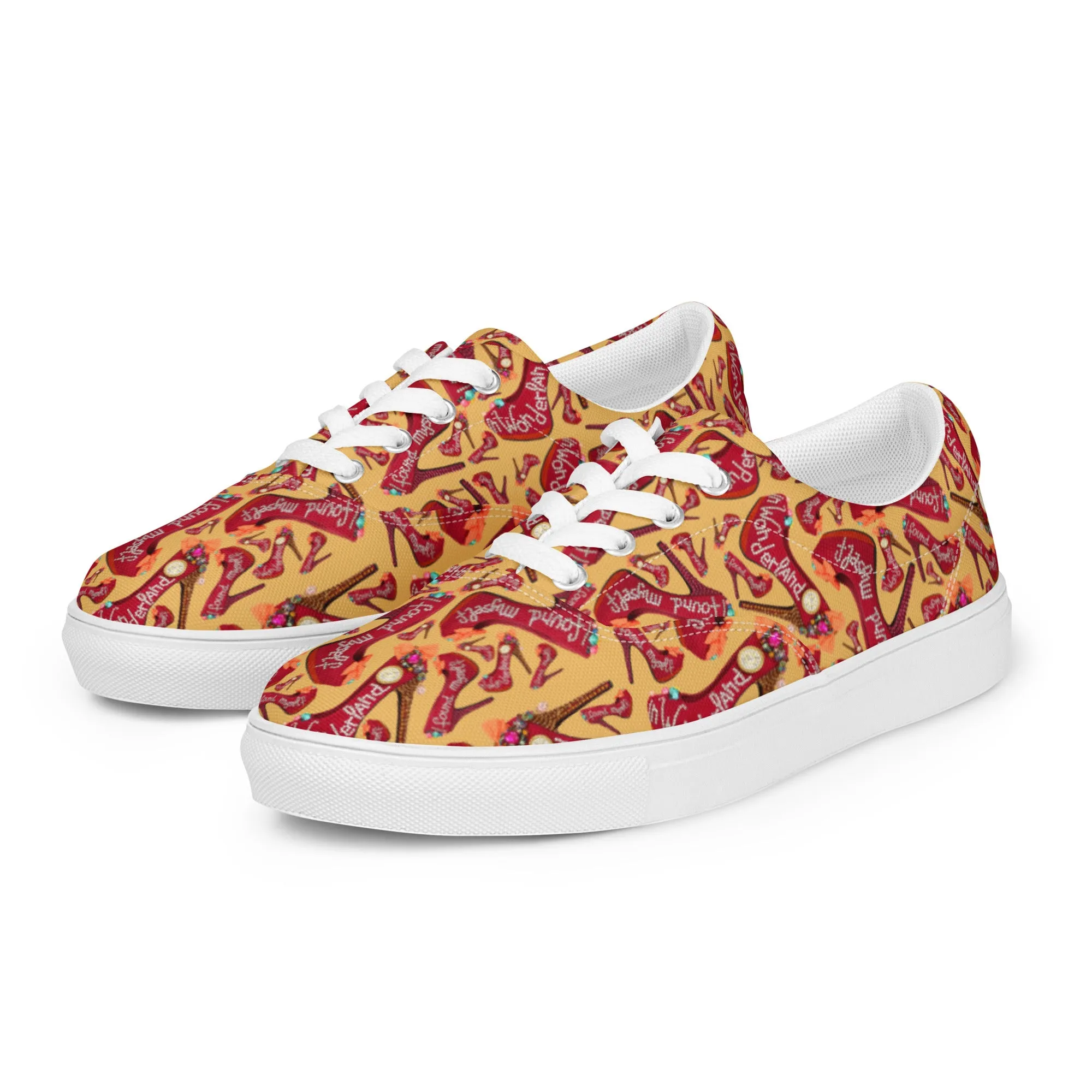 Women’s lace-up canvas shoes 'Down the rabbit hole'