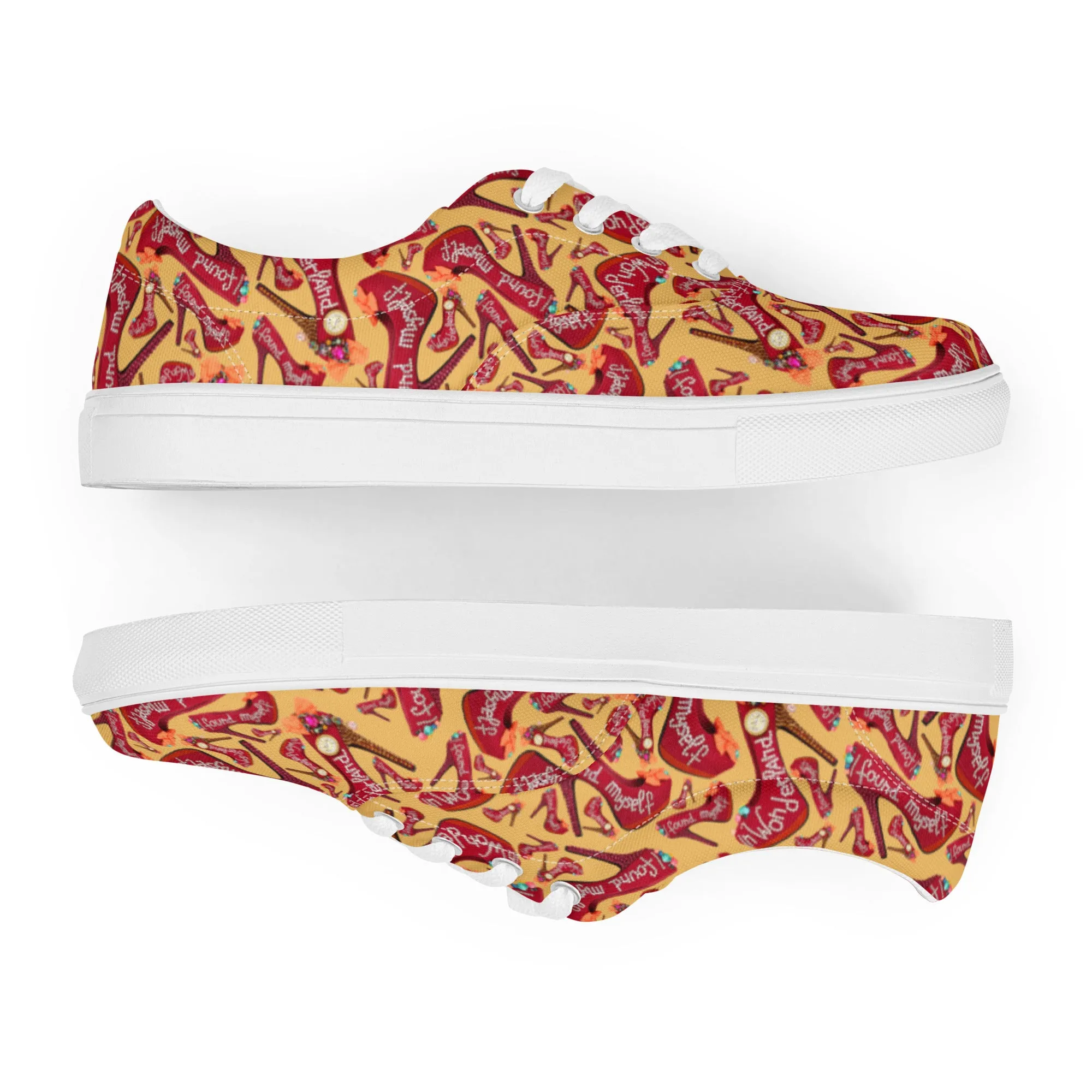 Women’s lace-up canvas shoes 'Down the rabbit hole'