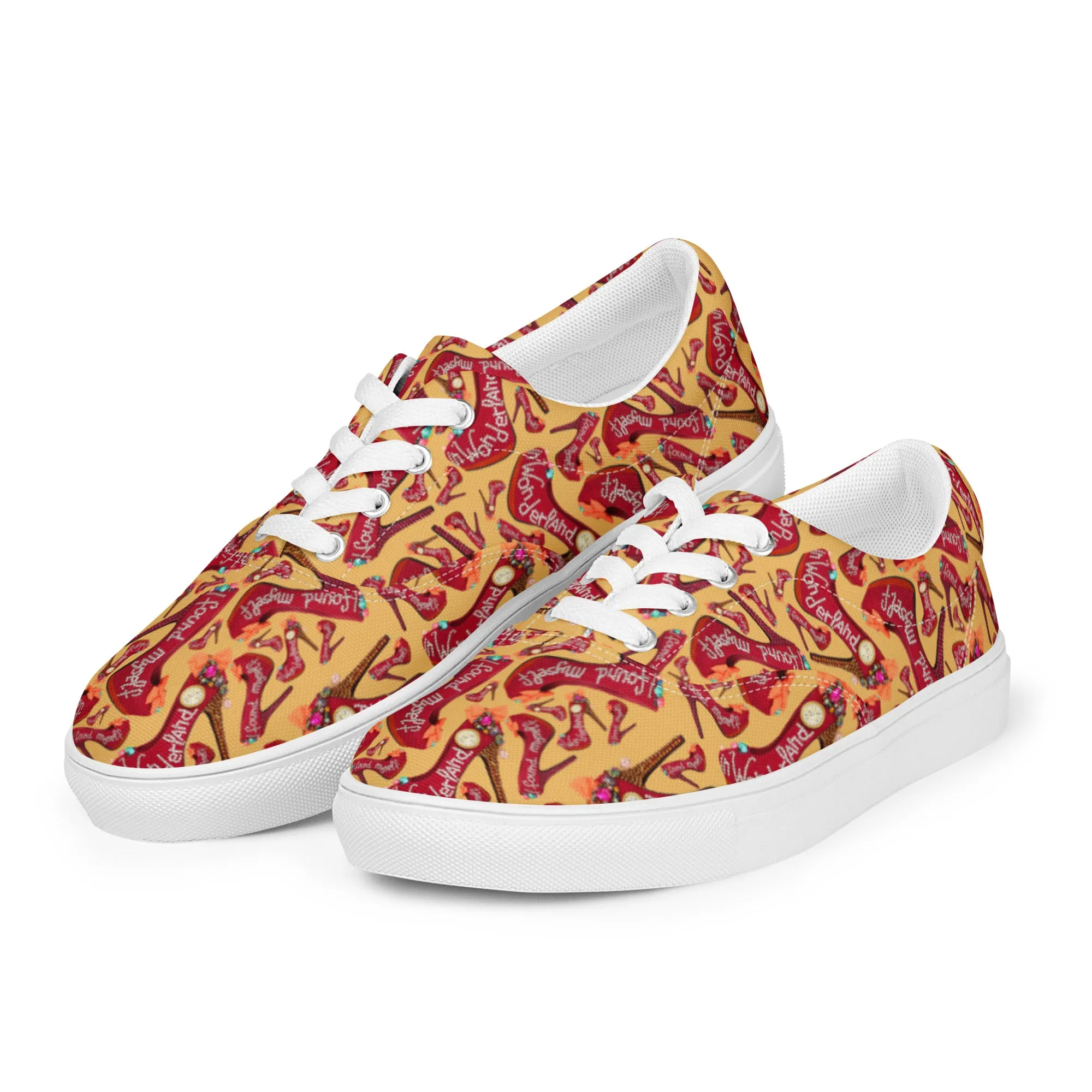 Women’s lace-up canvas shoes 'Down the rabbit hole'