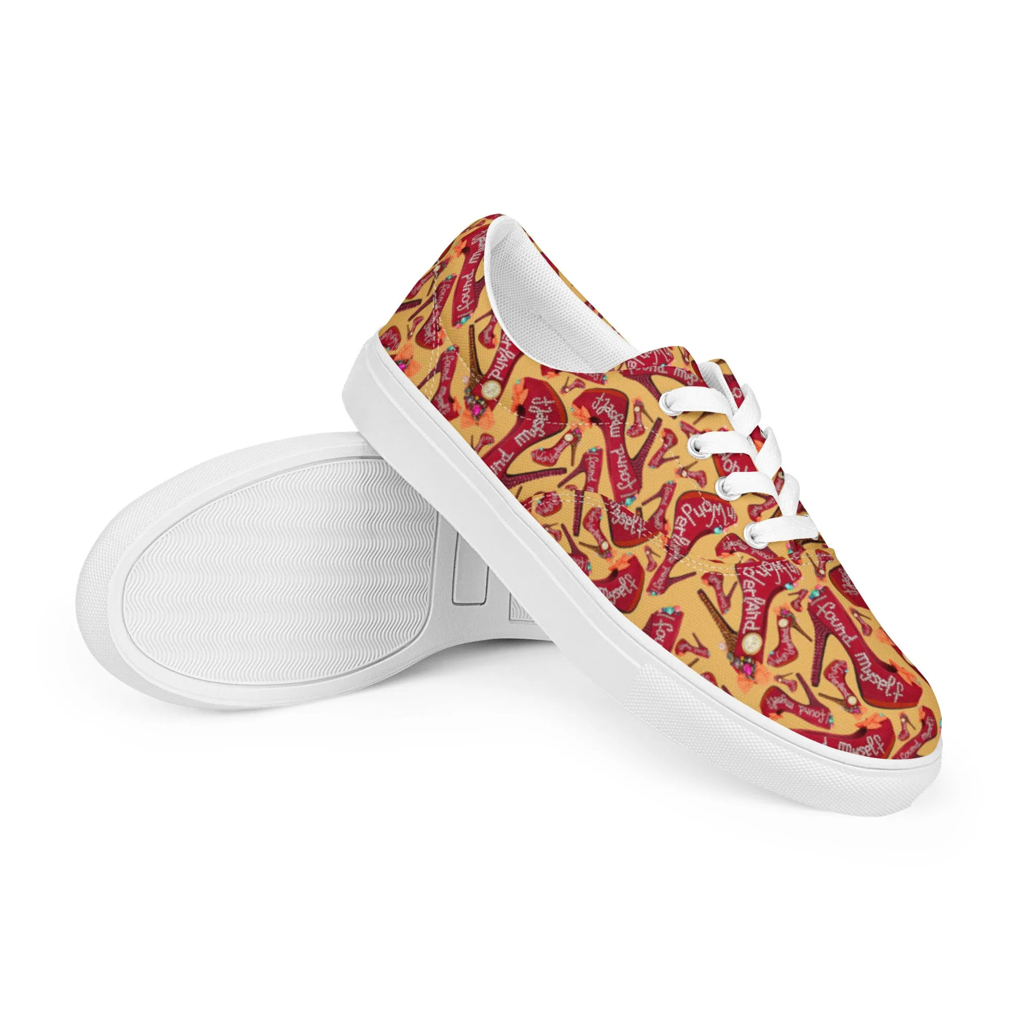 Women’s lace-up canvas shoes 'Down the rabbit hole'