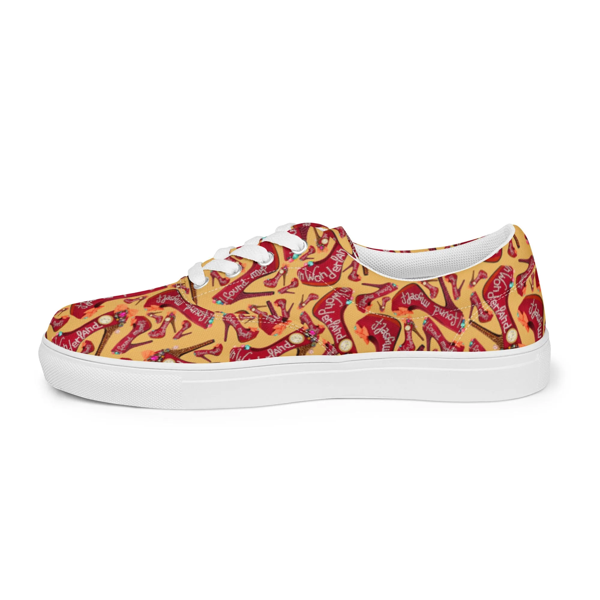 Women’s lace-up canvas shoes 'Down the rabbit hole'