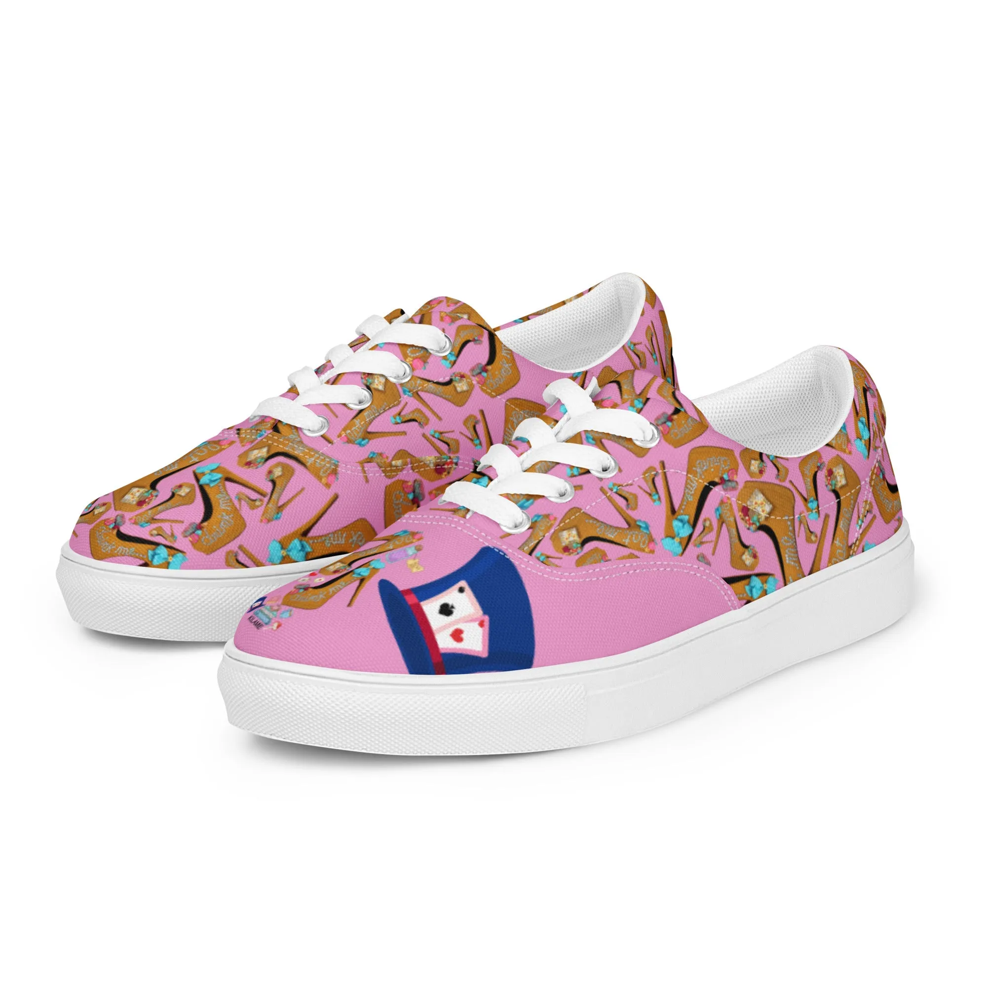 Women’s lace-up canvas shoes 'Eat me drink me'
