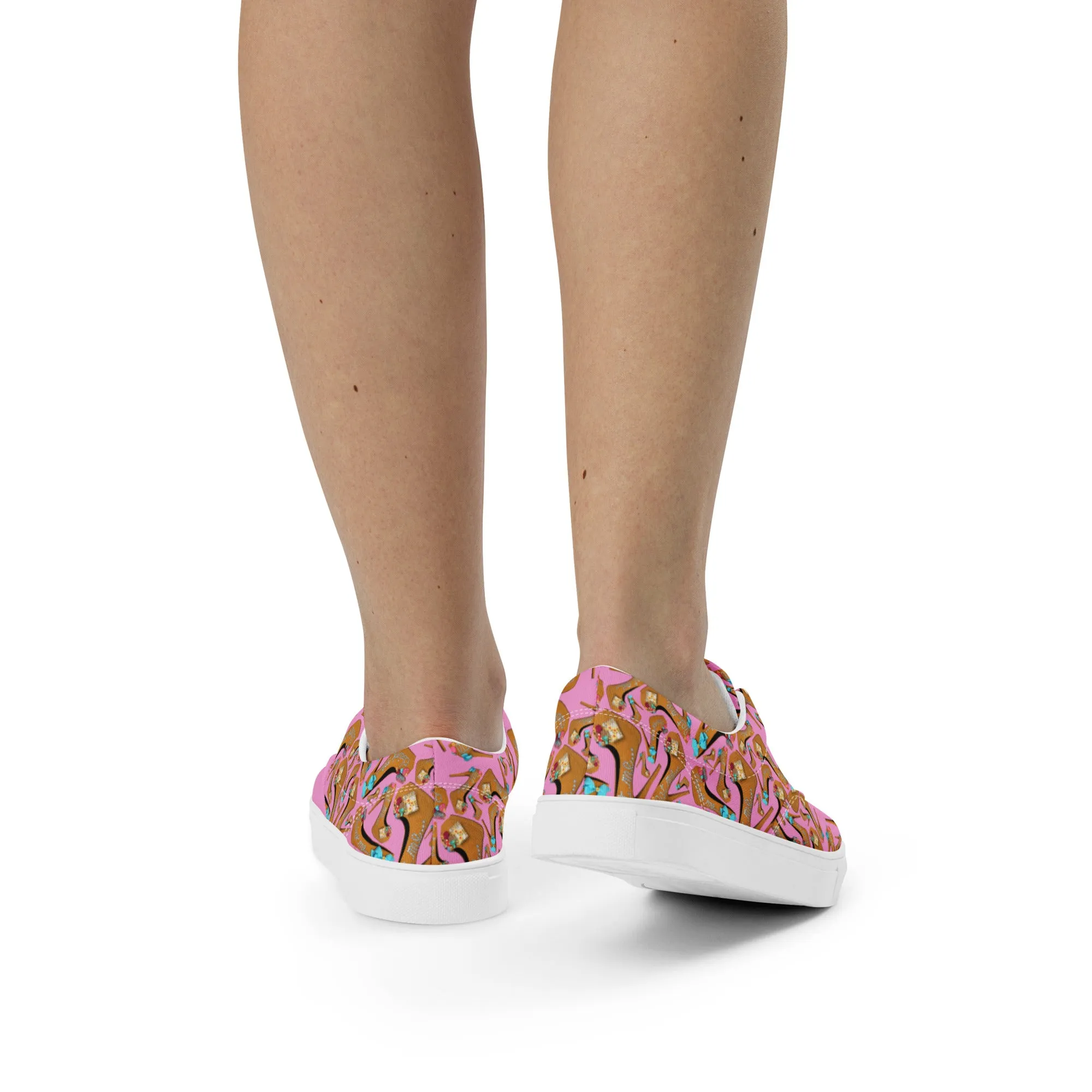 Women’s lace-up canvas shoes 'Eat me drink me'