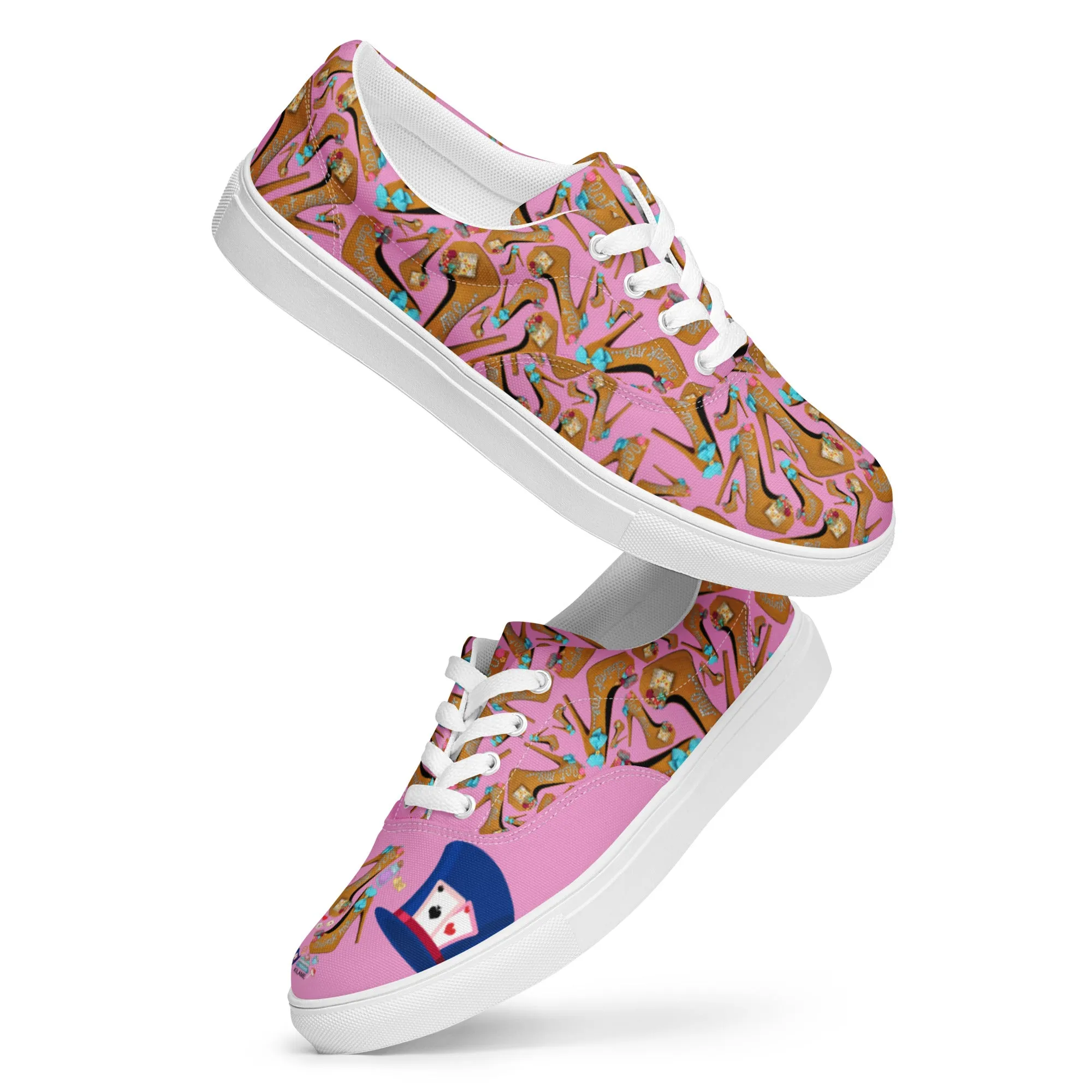 Women’s lace-up canvas shoes 'Eat me drink me'