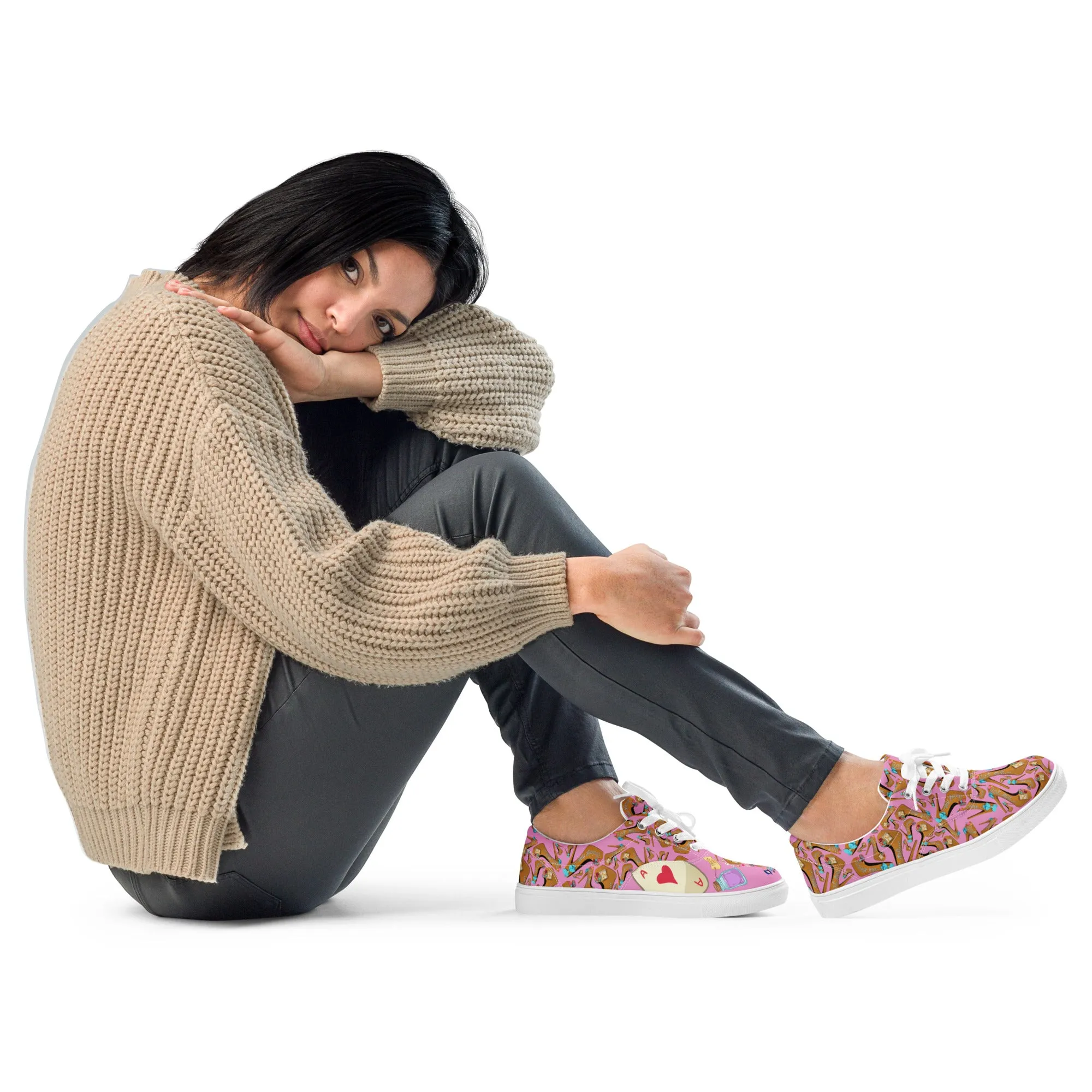 Women’s lace-up canvas shoes 'Eat me drink me'