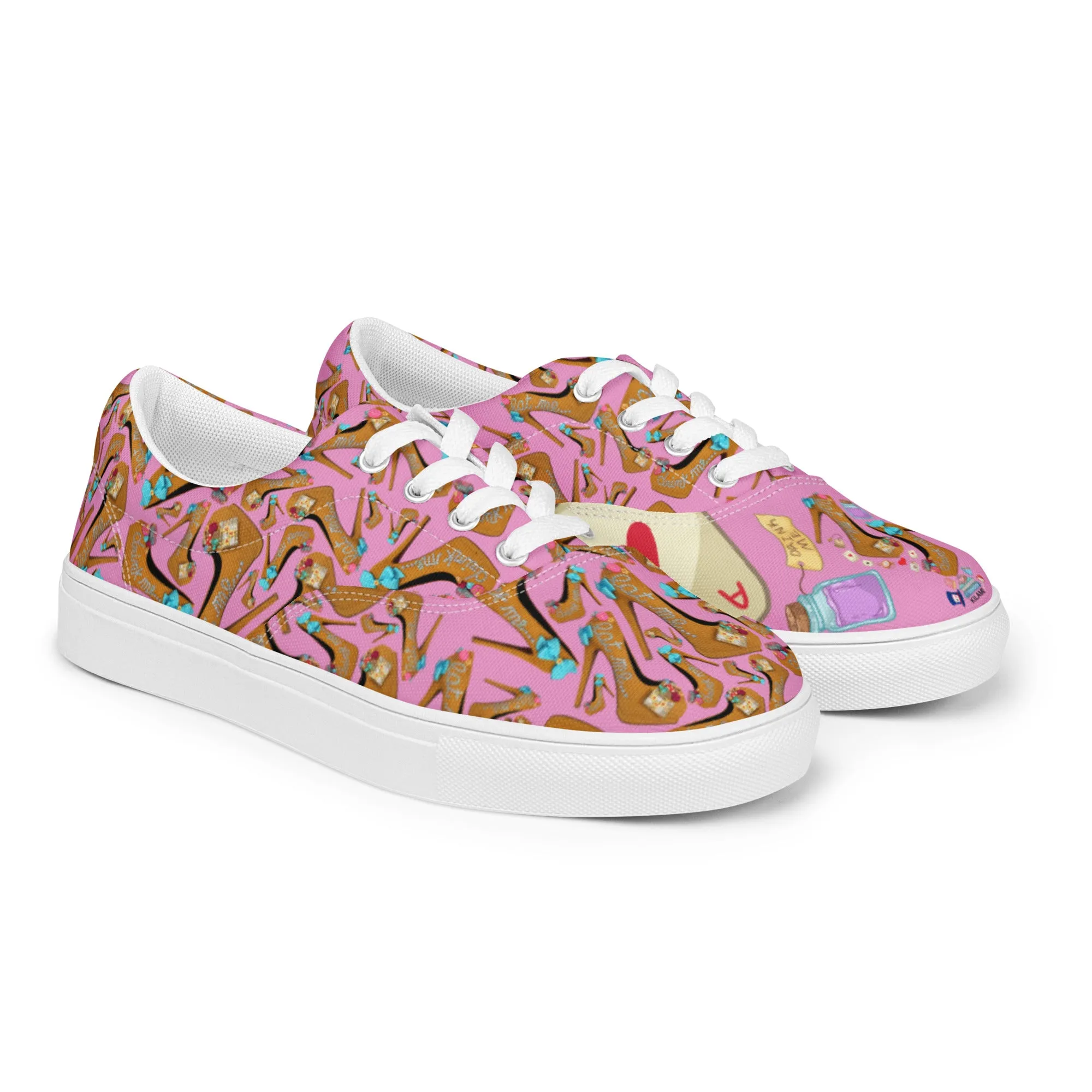 Women’s lace-up canvas shoes 'Eat me drink me'