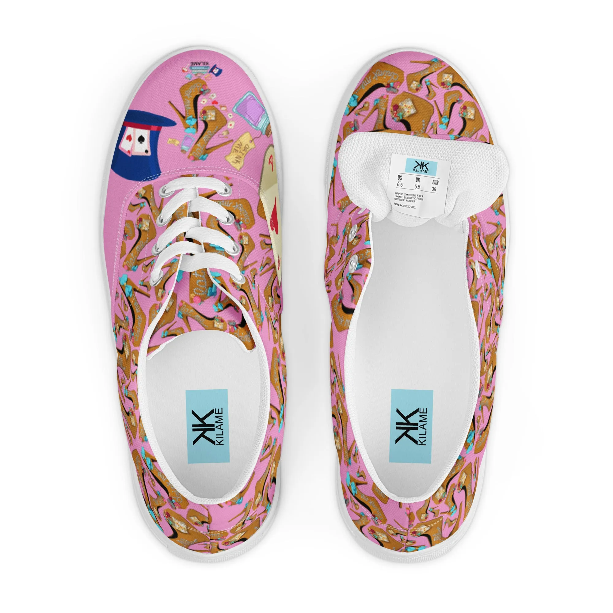 Women’s lace-up canvas shoes 'Eat me drink me'