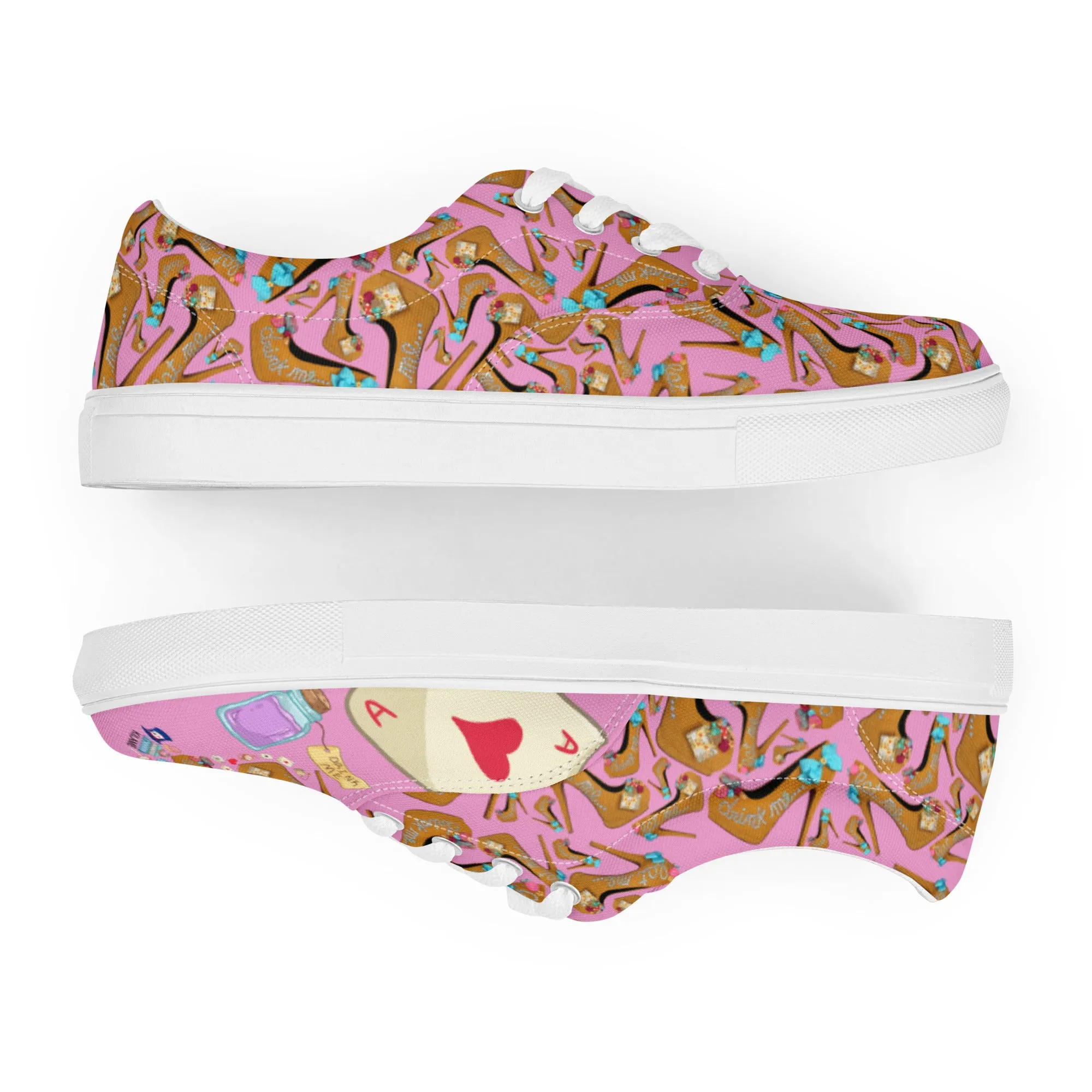 Women’s lace-up canvas shoes 'Eat me drink me'