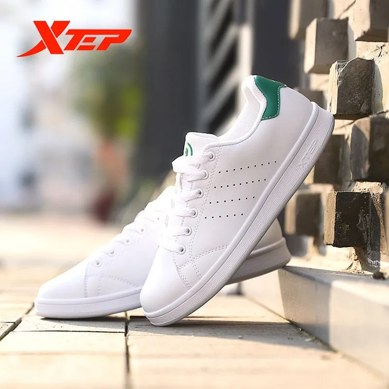 Xtep Men Women Skateboarding Shoe Couple Leather Shoes