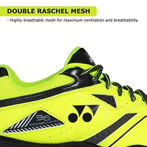 YONEX SHB 36EX Men's Microfiber Non Marking Power Cushion Badminton Shoes, (Bright Yellow, 9 UK)