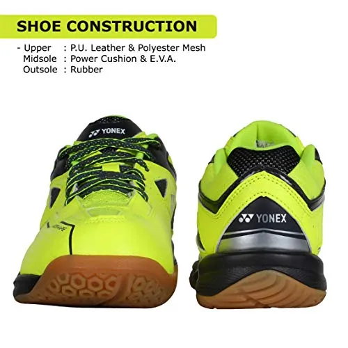 YONEX SHB 36EX Men's Microfiber Non Marking Power Cushion Badminton Shoes, (Bright Yellow, 9 UK)