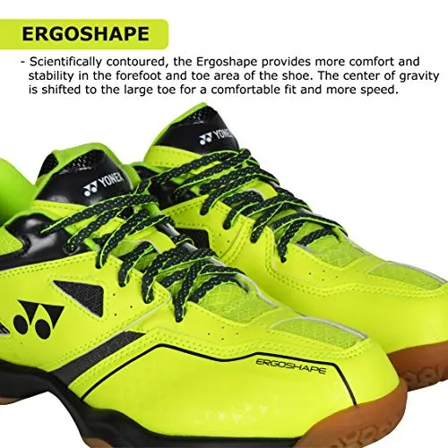 YONEX SHB 36EX Men's Microfiber Non Marking Power Cushion Badminton Shoes, (Bright Yellow, 9 UK)