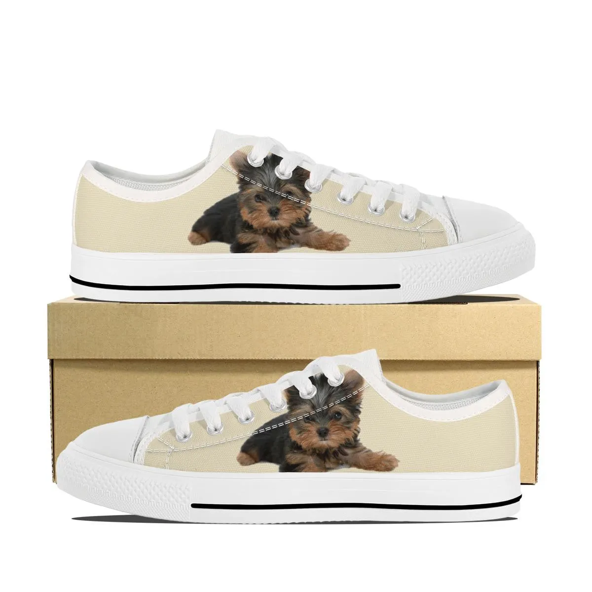 YORKIE PUPPY CANVAS SHOES
